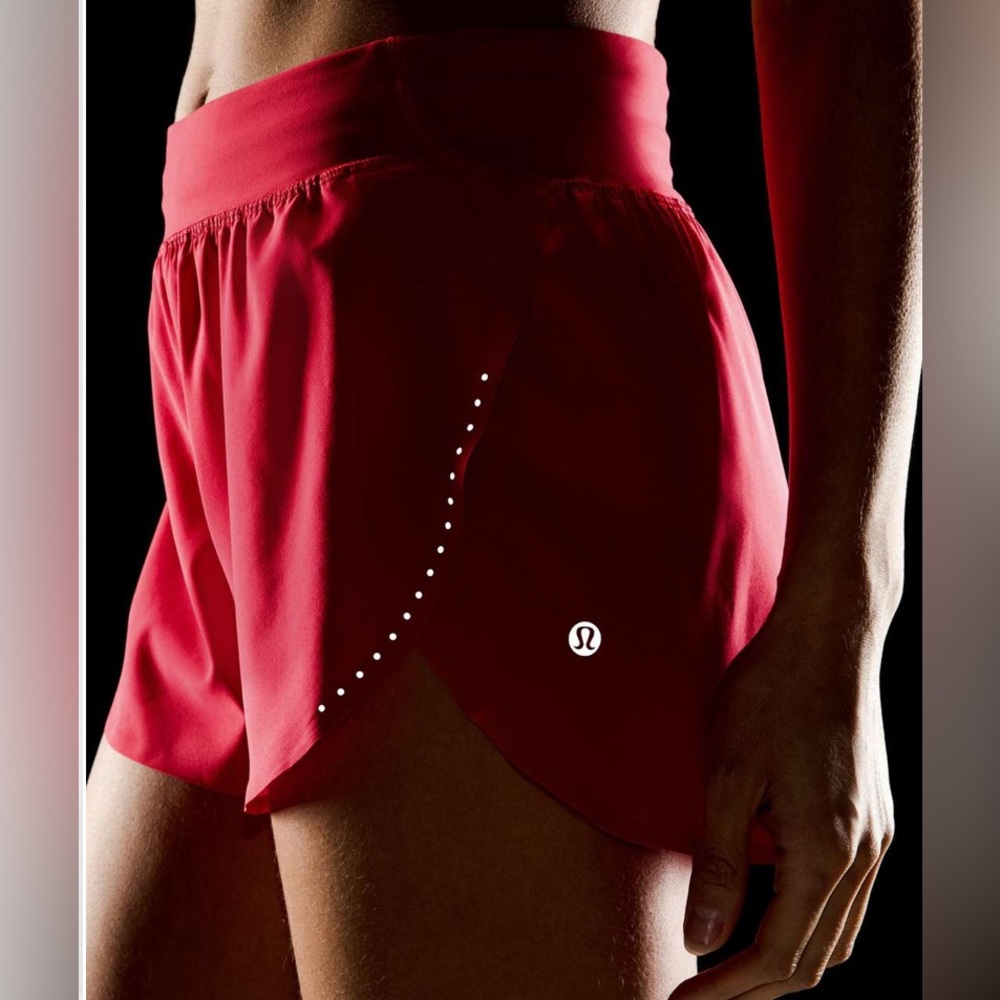 Lululemon Fast Free High-Rise Classic-Fit Split Short 3" Red Glow NWT